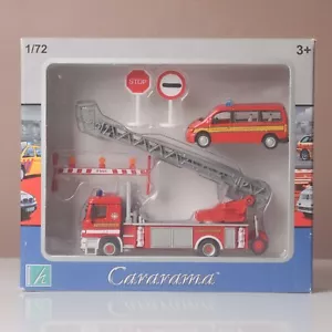Cararama Hongwell 1/72 Scale Fire Brigade Fire Engine Set, Mercedes, Sealed Box - Picture 1 of 24
