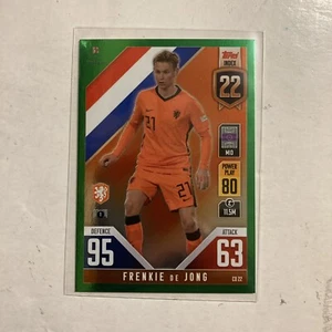 Scheda Frenkie de Jong Green Foil Topps Match Attax 101 Nations League 2022 - Foto 1 di 4