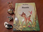 Vintage Disney Bambi Gallery Book PLUS 4 BAMBI TOYS 9" x 11.5" Illustrated