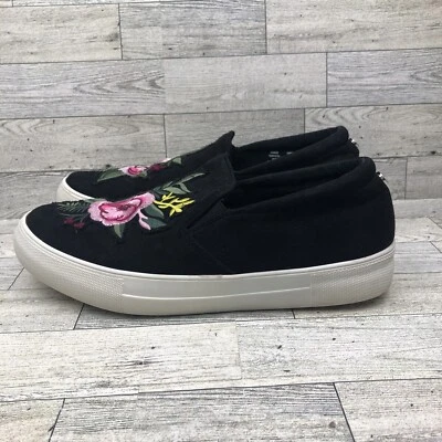 Lindos mocasines florales multicolores negros Steve Madden para mujer talla 10 M Foto 1 de 4