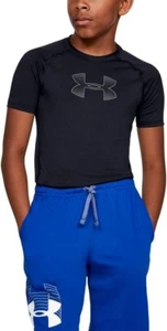 Under Armour HeatGear Armour Manica Corta YMD Nero - Foto 1 di 1