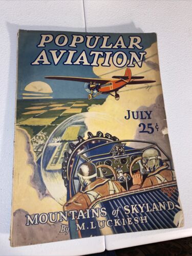 1928 July Popular Aviation Magazine Stewart Rouse Jr. Cover