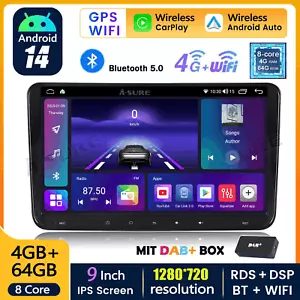 DAB+ Android 14 Autoradio CarPlay GPS Navi für VW Golf 5 6 Touran Caddy Polo EOS - Bild 1 von 15