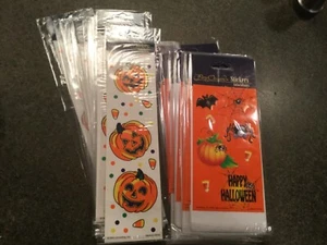 24 Packages Vintage Halloween Stickers 2 Styles 1995 1997 Pumpkins Spiders Bat - Picture 1 of 4
