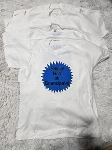 VTG Lot 5x 80s Raisin' Hell At Grandpa's L Shirt YOUTH Deadstock Spots Funny USA - Picture 1 of 10