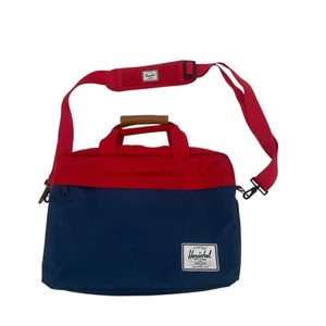 Herschel Supply Co Laptop Messenger Crossbody Bag Travel Red Blue Colorblock - Picture 1 of 14