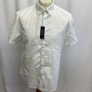 Original Penguin Men's White Short Sleeve Shirt Size L Large BNWT RRP£55 - Picture 1 of 5