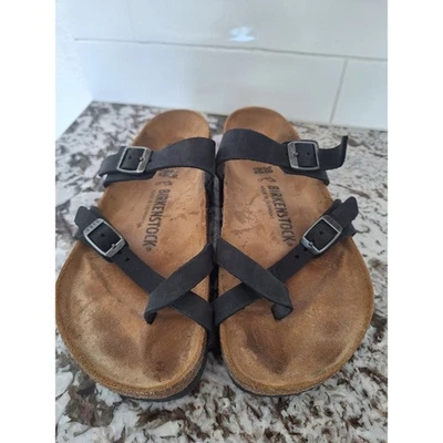 Sandalias para mujer Birkenstock Mayari de cuero negro talla 38 Foto 1 de 4