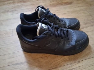Nike Air Force 1 Shoes Cj1607-001 Black Mens Size 12 Us Triple Black - Picture 1 of 10
