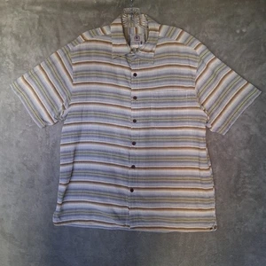 Territory Ahead Mens Size L Shirt Aztec Striped Short Sleeve Button Up Cotton - Picture 1 of 11