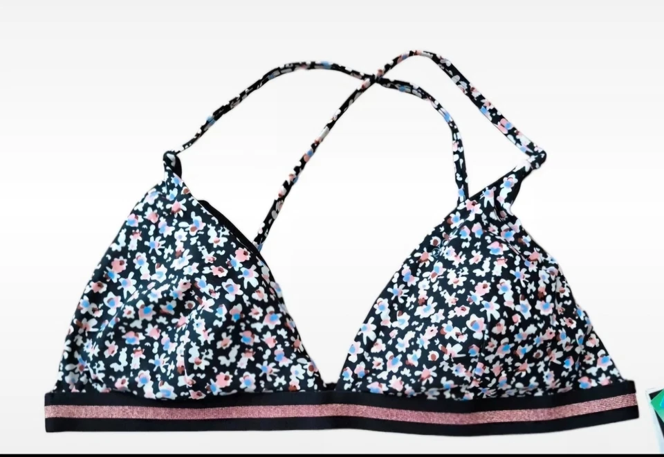 Protest Bikinioberteil Bikini Triangel Träger blau geblümt Gr. XL NEU - Bild 1 von 1