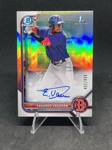 Eduardo Vaughan 2022 Bowman Chrome Refractor Autograph Auto Card /499 #CPA-EV - Bild 1 von 2
