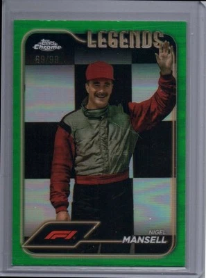 Nigel Mansell 2024 Topps Chrome Formula 1 F1 Legends Green Refractor #69/99  - Image 1 of 2