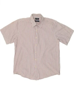 DOCKERS Mens Short Sleeve Shirt Size 16-16 1/2 Large Blue Striped Cotton BV34 - Picture 1 of 3