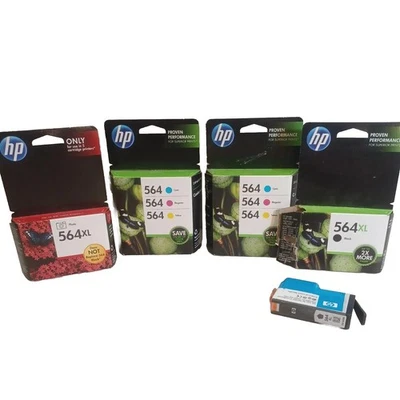 ✅LOTE DE TINTA HP GENUINA✅2)564 Tri Color Combo (1)564XL Negro (1)564XL Foto Negro Foto 1 de 4