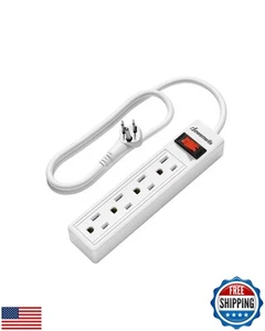 DEWENWILS 4 Outlets Power Strip, 2FT Short Cord with Flat Angled Plug, Portab - Picture 1 of 5