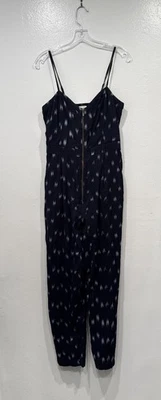 Женский комбинезон Elevenses Blue Ikat с принтом на молнии спереди размер 8 Anthropologie Boho - Изображение 1 из 4