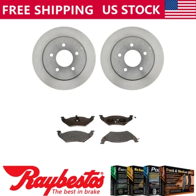 Juego de rotores de freno traseros + pastillas de freno metálicas para Plymouth Grand Voyager 1997-1999 Foto 1 de 4