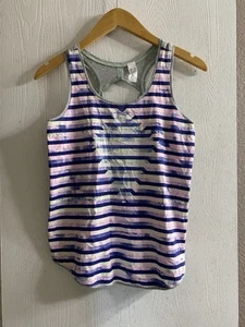 ivivva Lululemon Pink Purple Striped Tank Top Shirt Girls Sz 12 - Picture 1 of 3