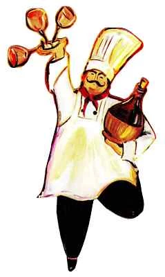 Calcomanía de pared chef italiano cocina jarra de vino prepasado 5,5 pulgadas nueva Foto 1 de 2