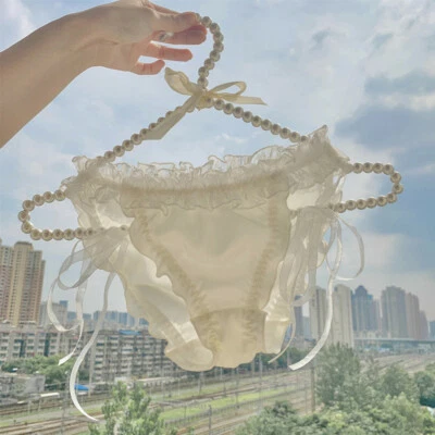 Calzoncillos sexy japoneses Lolita malla encaje íntimos bragas lindas ropa interior con volantes  Foto 1 de 4