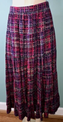 Винтажная полноцветная богемная расклешенная хлопковая юбка Neiman Marcus размер 8 - Изображение 1 из 4