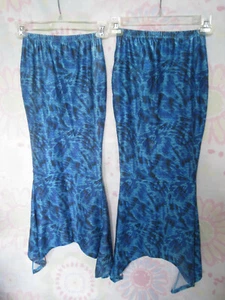 2 Justice girls' M medium blue metallic mermaid skirts cover-up costume twins - Picture 1 of 8