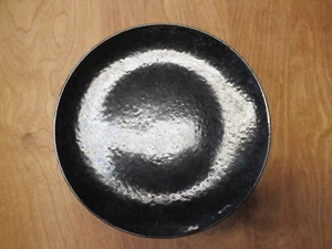 Crate and Barrel COSMOS Dinner Plate 10 3/4" Sponge Black 1 ea 4 available - Picture 1 of 3