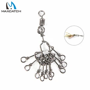 Maxcatch Fly Fishing Twist Clip 10pcs/lot Stainless Steel Fly Fishing Snap Hook - Picture 1 of 6