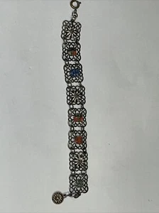 Pulsera de plata vintage de emblemas de ciudad austriaca art deco - Imagen 1 de 7
