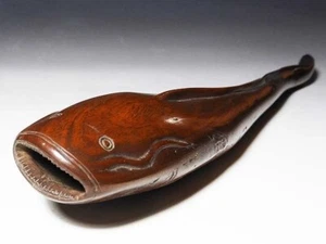 Netsuke Inro Sagemono Edo Era Japonesa Madera Antigua Tallada Namazu Bagre - Imagen 1 de 9