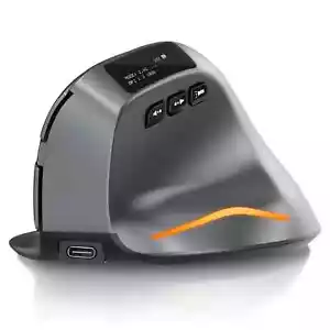 Bluetooth Vertical Mouse Wireless Ergonomic Mice WithOLED Screen RGB USB Optical - Picture 1 of 23