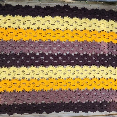 Crochet Afgano OTOÑO Colores Lanzamiento Otoño 35” X 77” De Colección Casa Núcleo Boho NARANJA Foto 1 de 4