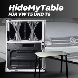 HideMyTable - Revestimiento de puerta corredera VW T5 y T6 con mesa de camping integrada NUEVO - Imagen 1 de 16