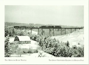 Two Medicine River Trestle Great Northern Railway Montana Postcard - Picture 1 of 2