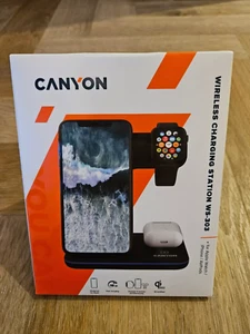 Canyon Wireless Charging Station WS-303 - Apple Android Watches - Black - Zdjęcie 1 z 3