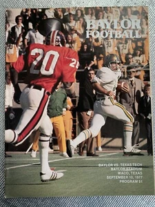 Baylor Bears 1977 NCAA football program vs Texas Tech Red Raiders  - Waco, TX - Picture 1 of 4