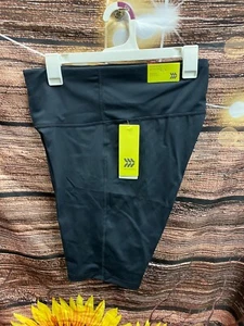 Women's Contour Power Waist High-Rise Shorts 10.5- All in Motion Black Sz XXL - Picture 1 of 5