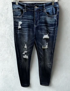Grace And Lace Jeans Damen Large Straight Blau High Rise Festival Denim Stretch - Bild 1 von 7
