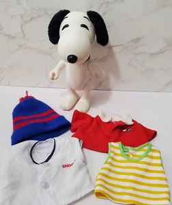 Muñeca Vinilo Snoopy De Colección 8" Figura Felpa Orejas Cola Articulada con Camisas Sombrero 1966 - Imagen 1 de 16