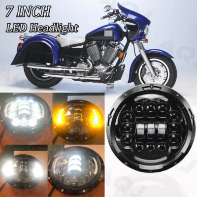 7'' Motorcycle LED Headlight Turn Signal For Victory V92 C/SC/TC Kingpin Vegas Foto 1 de 4