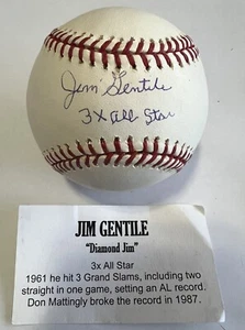 Jim Gentile 3x All Star Inscribed Tristar# 7047510 Autograph OML Baseball - Picture 1 of 7