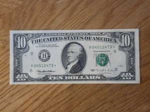 1995 $10 "STAR NOTE" GEM/UNC ST LOUIS #H04512473* 2 OF 3 CONS SERIAL NUMBERS - Picture 1 of 5