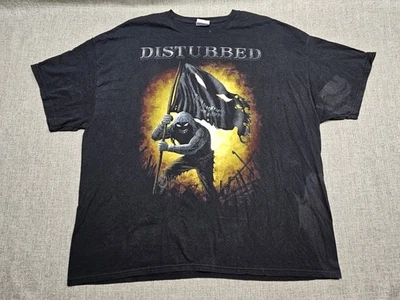 VINTAGE Disturbed Shirt Mens 3XL Black Band Tee Graphic Concert Metal Skull Y2K - Image 1 of 4