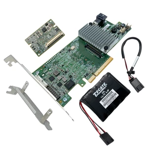LSI Broadcom 9361-4i RAID Controller 12G PCIe 1GB SAS/SATA F&L P + LSICVM02 - Zdjęcie 1 z 4