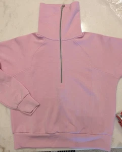 Spanx AirEssentials Half Zip Pullover XS rosa weich leicht Lounge Top - Bild 1 von 8