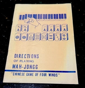 Directions for Playing Mah Jong – Unbranded Vintage Rule Booklet – Game Insert - Picture 1 of 6