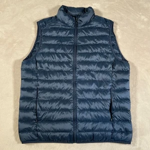 Uniqlo Ultralight Puffer Vest Full Zip Navy Blue Nylon Men's Size Medium - Picture 1 of 11