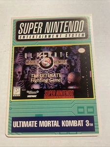 SNES Ultimate Mortal Kombat 3 VIDPRO Card Toys R Us Display Card Rare - Picture 1 of 2