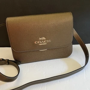 COACH Crossbody Metallic Gold Brown Purse $350 NWOT - Picture 1 of 24